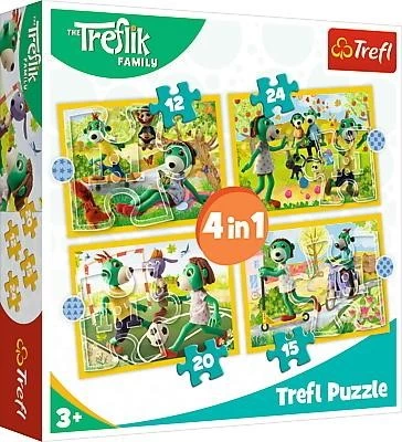 Puzzle 4w1 (12,15,20,24) Wspólne zabawy Treflików 34358 -