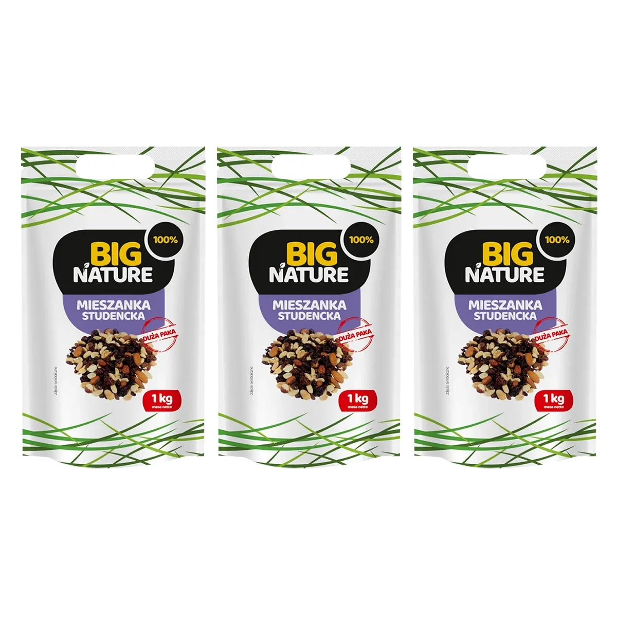 Zestaw 3x Big Nature Mieszanka Studencka 1 kg - Nabea.pl