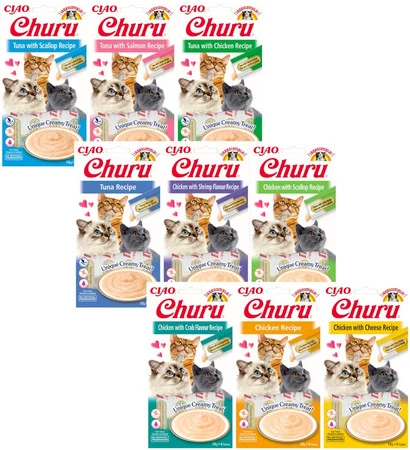 INABA Cat Churu Tuna Salmon Krem Tuńczyk Łosoś 4x14g