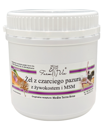 Farm-vix Żel Czarci Pazur z żywokostem i MSM 600g