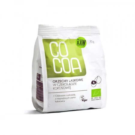 ORZECHY LASKOWE W CZEKOLADZIE KOKOSOWEJ BIO 70 g - COCOA