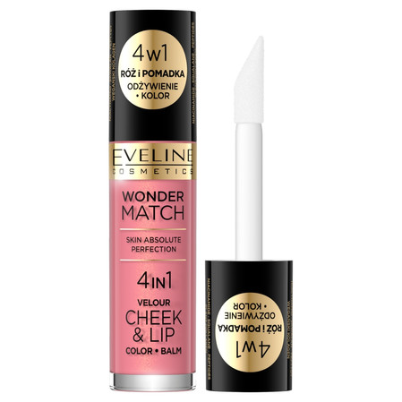 Eveline Wonder Match Róż i Pomadka w płynie 4w1 nr 03 4.5ml