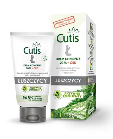 Cutis Ł - ŁUSZCZYCA krem konopny 20% + CBD 120 ml