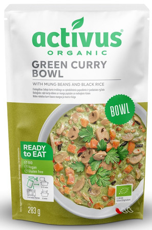 Activus Danie zielone curry z fasolą mung i czarnym ryżem bezglutenowe BIO 283 g