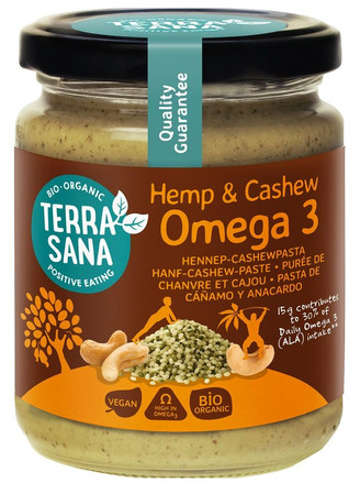 TerraSana Krem Omega-3 z orzechów nerkowca i nasion konopi BIO 250 g