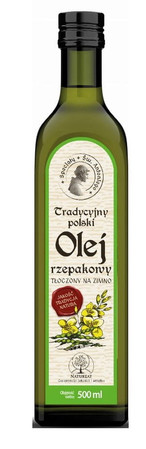 Tradycyjny olej rzepakowy tłoczony na zimno 500ml KRÓTKA DATA 2026-09-17