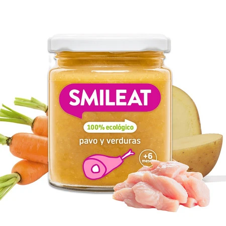 Smileat, BIO Słoiczek z indykiem i warzywami 6m+, 230 g