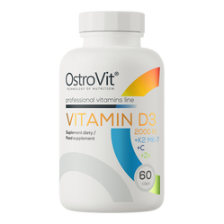 OSTROVIT Witamina D3 2000 IU + K2 MK-7 + C + Zn (60 kaps.)
