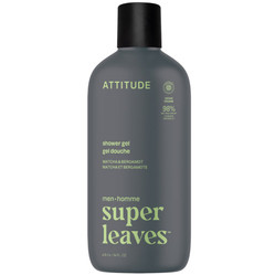 Attitude SUPER LEAVES, Żel pod prysznic, dla mężczyzn - Matcha i Bergamot, 415 ml