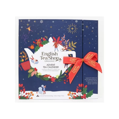  English Tea Shop, Kalendarz adwentowy ze wstążką, Blue Book, 25 piramidek