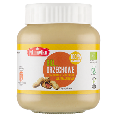 KREM Z PRAŻONYCH ORZESZKÓW ZIEMNYCH BEZGLUTENOWY BIO 360 g - PRIMAECO