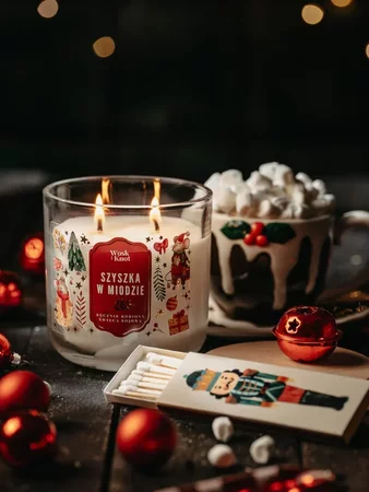 Woskiknot świeca sojowa Szyszka w Miodzie dwuknotowa