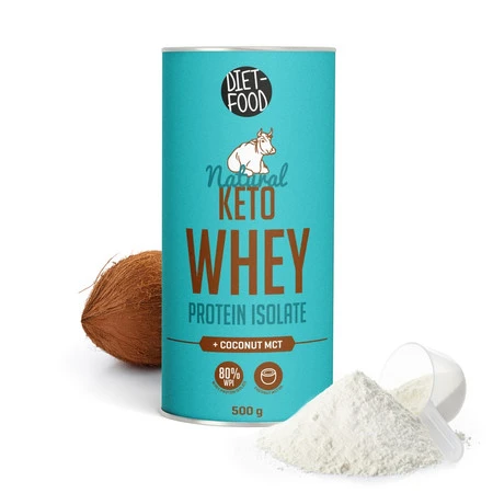 Diet-Food Keto whey protein białko isolat WPI  z olejem kokosowym MCT BIO 500 g