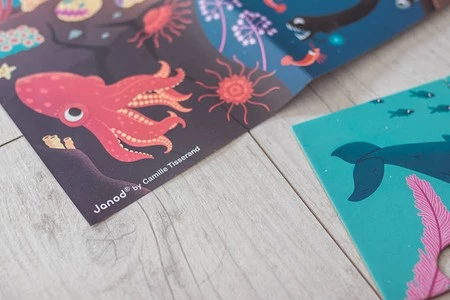 Janod Świecące puzzle z mini-lampką UV Ocean 24 elementy 3+