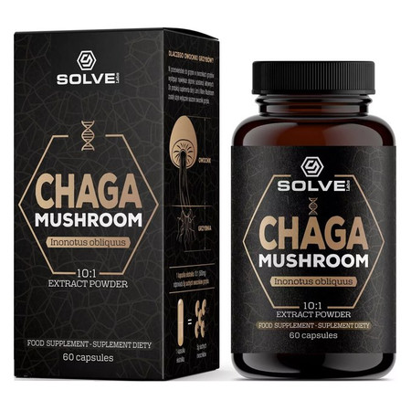 SolveLabs Chaga (Błyskoporek podkorowy) 10:1 Ekstrakt 60 kaps.