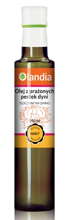 OLEJ Z PRAŻONYCH PESTEK DYNI TŁOCZONY NA ZIMNO 250 ml - OLANDIA