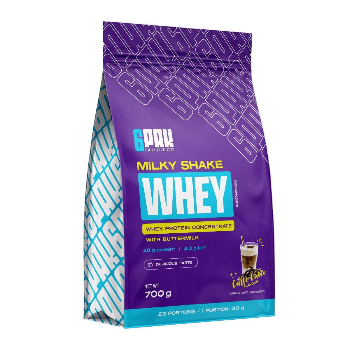 6PAK MILKY SHAKE WHEY 700g CAFFE LATTE - Nabea.pl