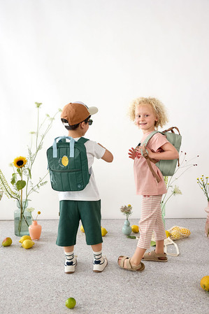 Lassig Plecak mini kwadratowy dla przedszkolaka Little Gang Lemon dark green