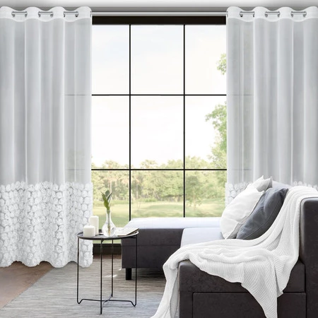 ZASŁONA GOTOWA ROSES 2 140 X 250 CM BIAŁY