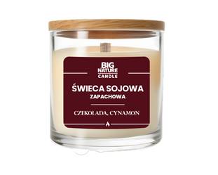 Big Nature Świeca sojowa o zapachu CZEKOLADA-CYNAMON 225g