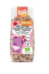 ŻELKI OWOCOWE BEZ DODATKU CUKRÓW JABŁKO - TRUSKAWKA BIO 150 g - BIOMINKI
