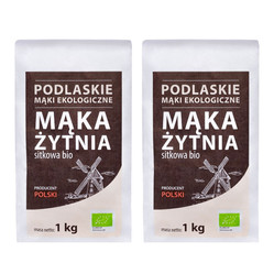 Zestaw: 2x Bio Life Mąki Podlaskie Mąka żytnia sitkowa BIO 1 Kg
