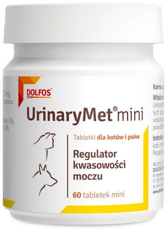 DOLFOS UrinaryMet Mini Regulator kwasowości moczu dla psów i kotów 60szt