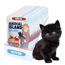 Animal Island Everyday Indyk Królik - Karma Mokra dla Kociąt - 12 x 85g