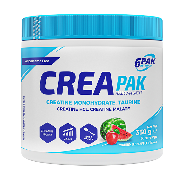 6PAK CREA PAK Jabłczan kreatyny 330g smak arbuz jabłko