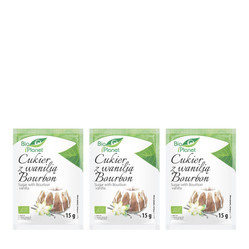 Zestaw: 3x CUKIER Z WANILIĄ BOURBON BIO 15 g - BIO PLANET