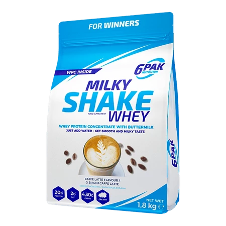 6PAK MILKY SHAKE WHEY odżywka białkowa WPC 1800 g smak caffe latte