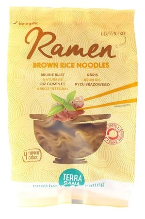 Terrasana − Makaron ramen z ryżu brązowego bezglutenowy BIO − 280 g