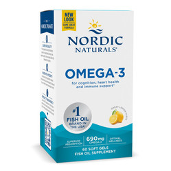 Nordic Naturals Omega-3 kwasy tłuszczowe EPA i DHA 60 kaps. smak cytryna