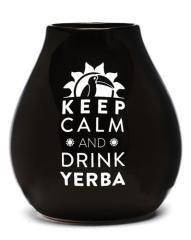 Matero Ceramico LUKA NEGRO 350 ml z  logo MATE GREEN