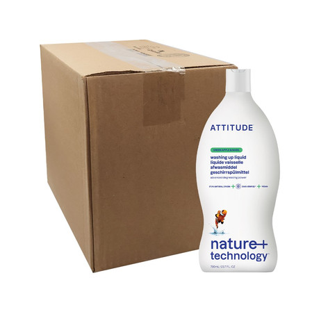 Attitude NATURE+, Płyn do mycia naczyń o zapachu zielonego jabłka i bazylii, 700 ml