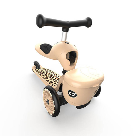 SCOOTANDRIDE Highwaykick 1 Lifestyle 2w1 Jeździk i hulajnoga z zamykanym schowkiem 1-5 lat Leopard