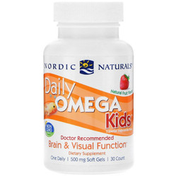Nordic Naturals Daily Omega Kids Omega-3 kwasy tłuszczowe EPA i DHA 30 kaps. smak truskawka