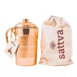 Sattva - Dzbanek miedziany w paski 1950ml