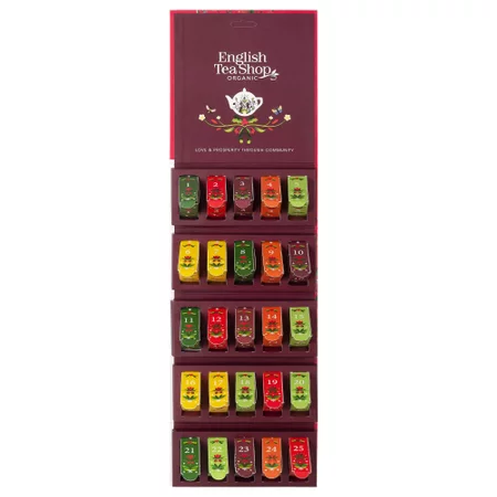 English Tea Shop, Herbata BIO, Kalendarz adwentowy, Tablica, 13 smaków, 25 piramidek