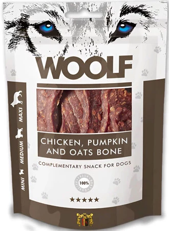 WOOLF Chicken Pumpkin Oats Bone Kostki 100g
