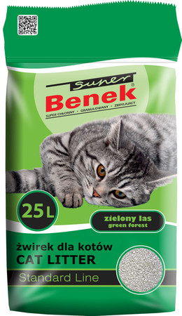 Super BENEK Standard Zielony Las Żwirek bentonitowy 25l