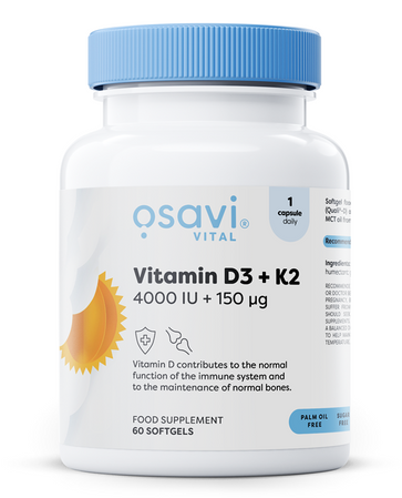 Osavi Vitamin D3 + K2, 4000IU + 150mcg - 60 kaps.