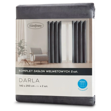 ZASŁONA GOTOWA DARLA 140 X 250 CM GRAFITOWY
