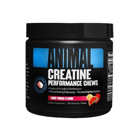 Universal Nutrition Animal Creatine Monohydrat 120 tabl. do żucia smak punch owocowy