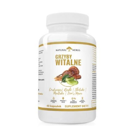 Natural Herbs Grzyby Witalne  Cordyceps| Reishi | Shiitake  | Maitake | Lion’S Mane  60 kaps.