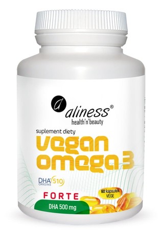 Aliness Vegan Omega 3 FORTE DHA 500 mg x 60 kaps. vege