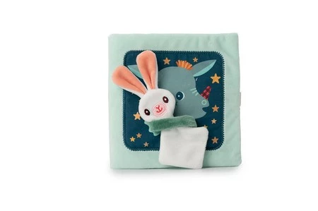 LILLIPUTIENS Miękka książeczka aktywizująca z mini-komforterem „Joe i jego przytulanka” 12 m+