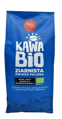 KAWA ZIARNISTA BEZKOFEINOWA ARABICA 100 % PERU BIO 1 kg - QUBA CAFFE