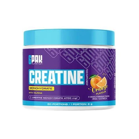 6PAK CREATINE MONOHYDRATE Monohydrat 300g smak pomarańcza