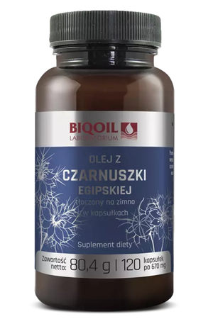 Biooil − Olej z czarnuszki egipskiej tłoczony na zimno 670 mg − 120 kaps.